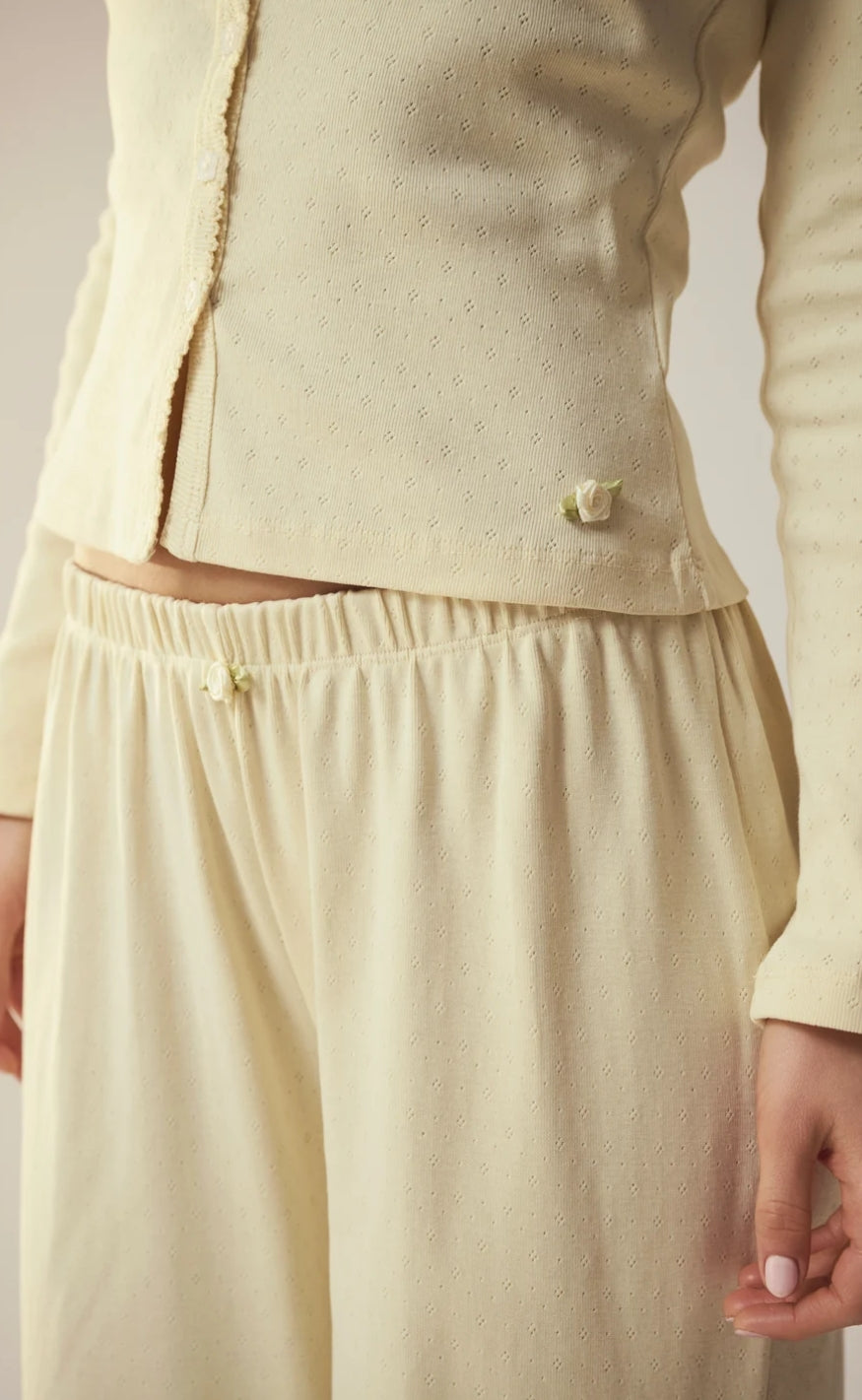 Maanesten Cardigan - Winter Pointelle - Butter Yellow