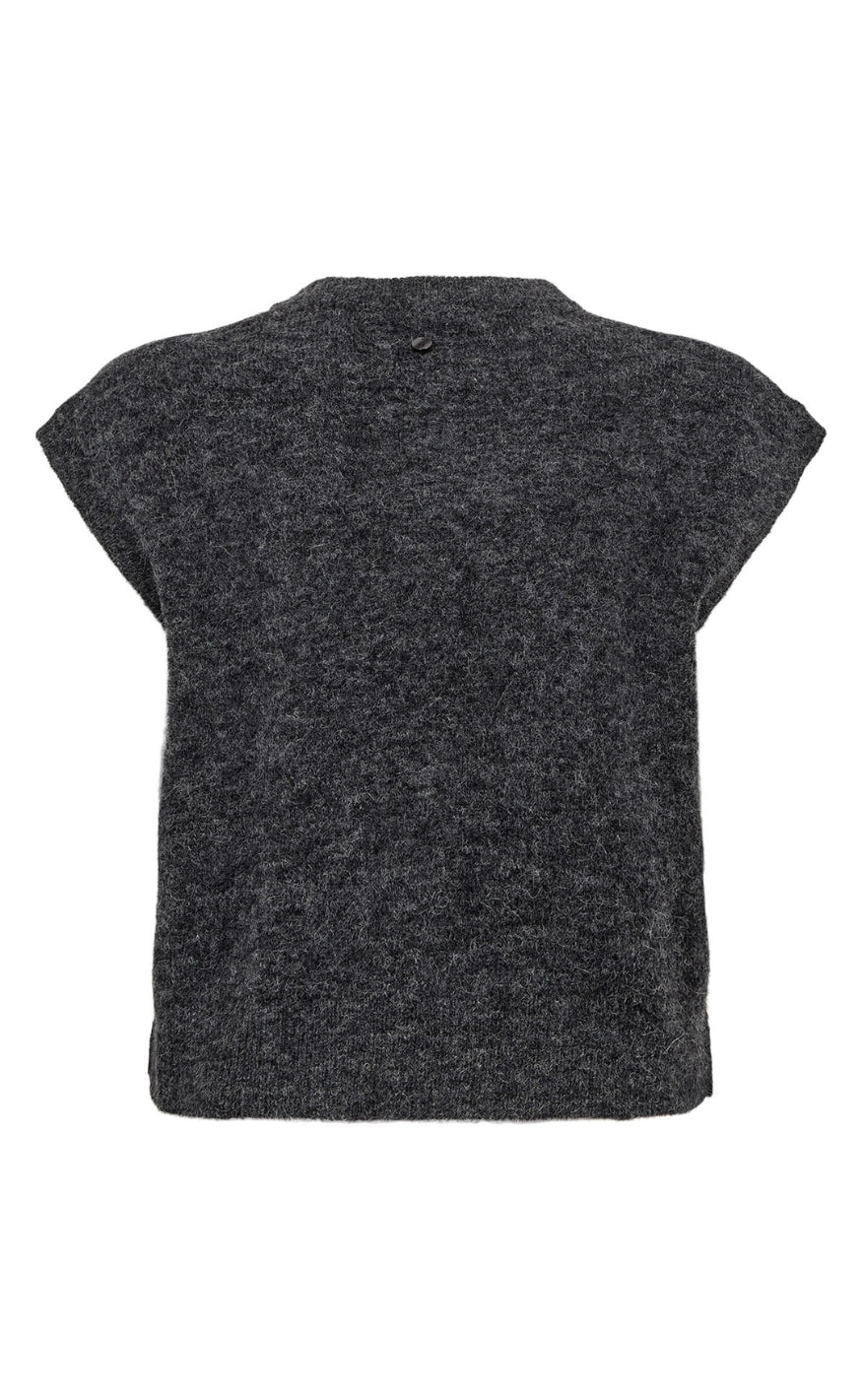 Nümph Vest - Riette Bow - Dark Grey Melange