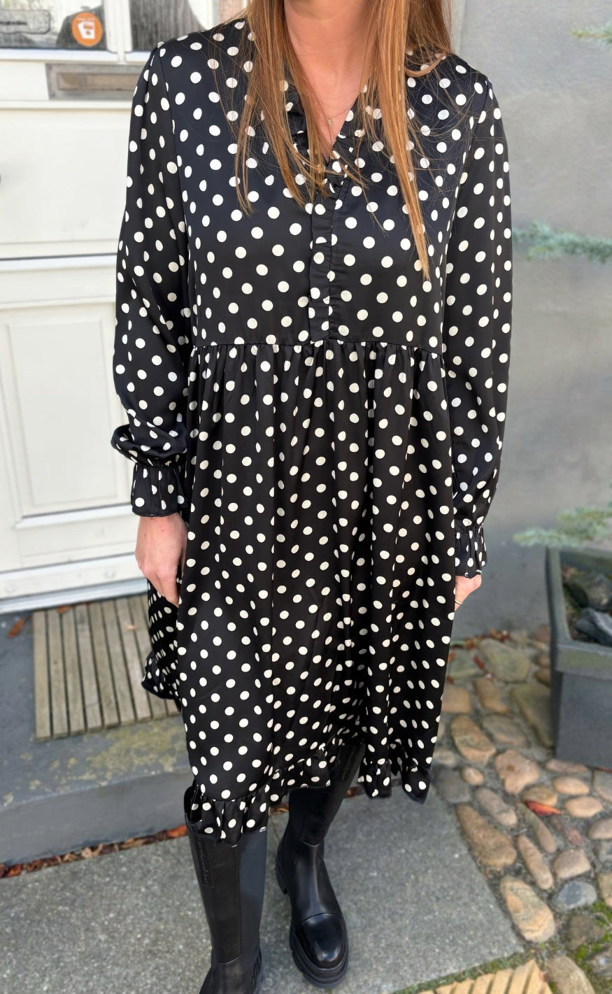 Say INA Copenhagen Kjole - Catja - Black W. White Dots