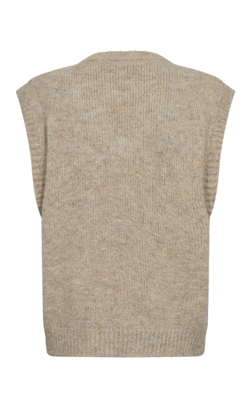 Freequent Vest - Grslulu Argyle - Oyster Grey Mel w. Iris Mel.