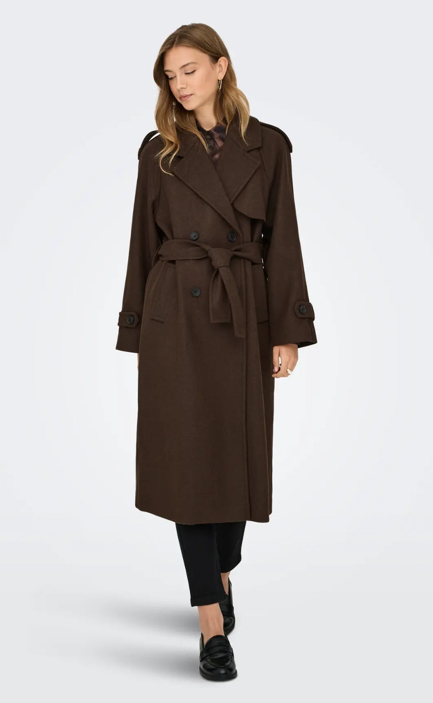 ONLY Frakke - Dear Long - Chocolate Brown Melange