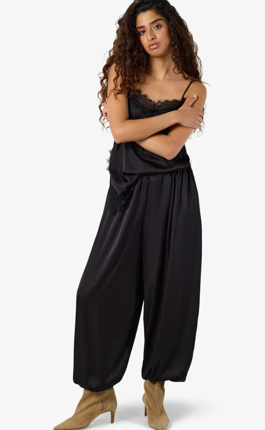 Noisy May Bukser - Louise Satin Balloon - Black