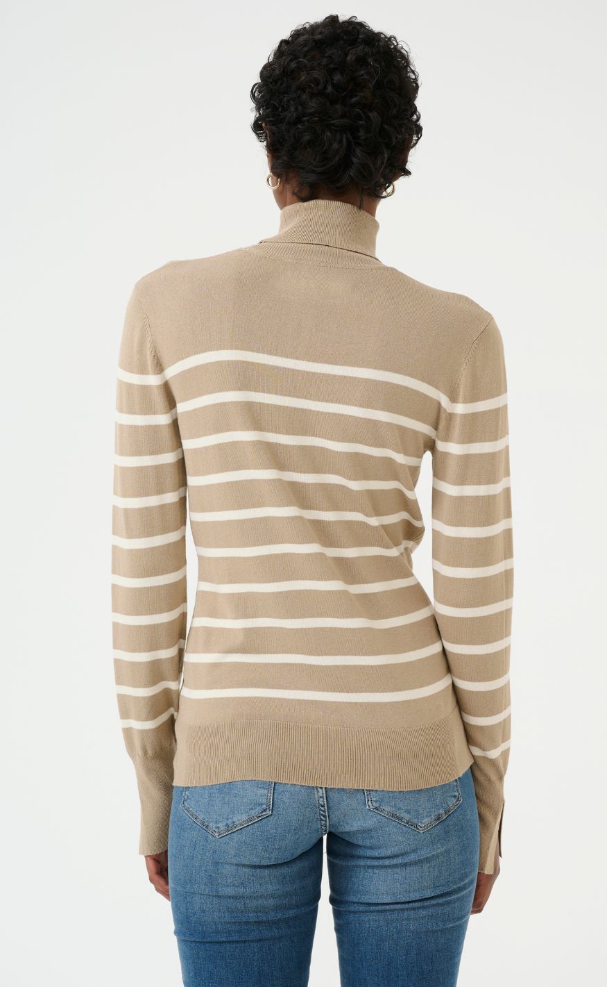 Culture Pullover - Salto Annemette - Timberwolf Mel/White Stripe