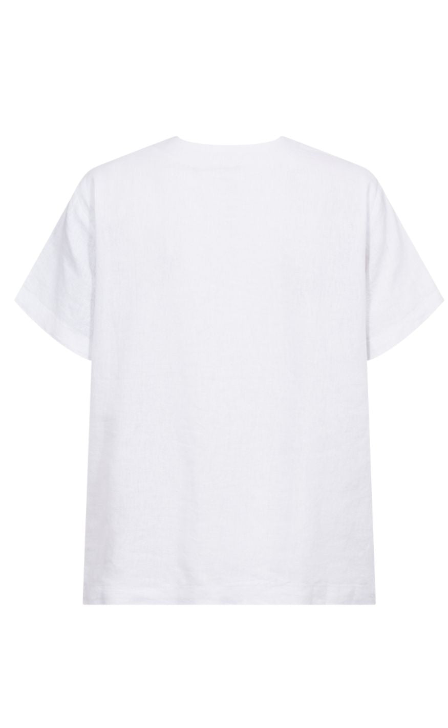 Freequent Skjorte - Lava SS V-neck - Brilliant White