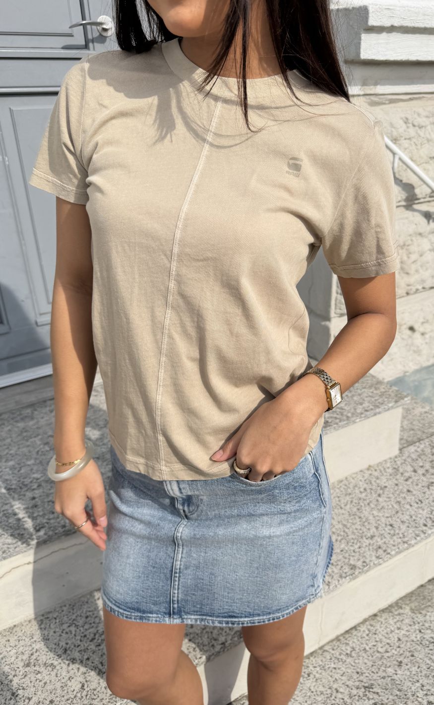 G-STAR T-Shirt - Overdyed r t wmn - Light Toggee GD