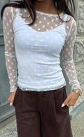 Say INA Copenhagen Bluse - Lily Lace - White Flower Square