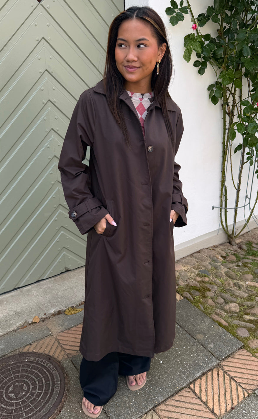 Say INA Copenhagen Trenchcoat - Louisa Long - Chocolate Brown