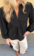 Say INA Copenhagen Bluse - Winnie New - Black W. Embroidery Hearts