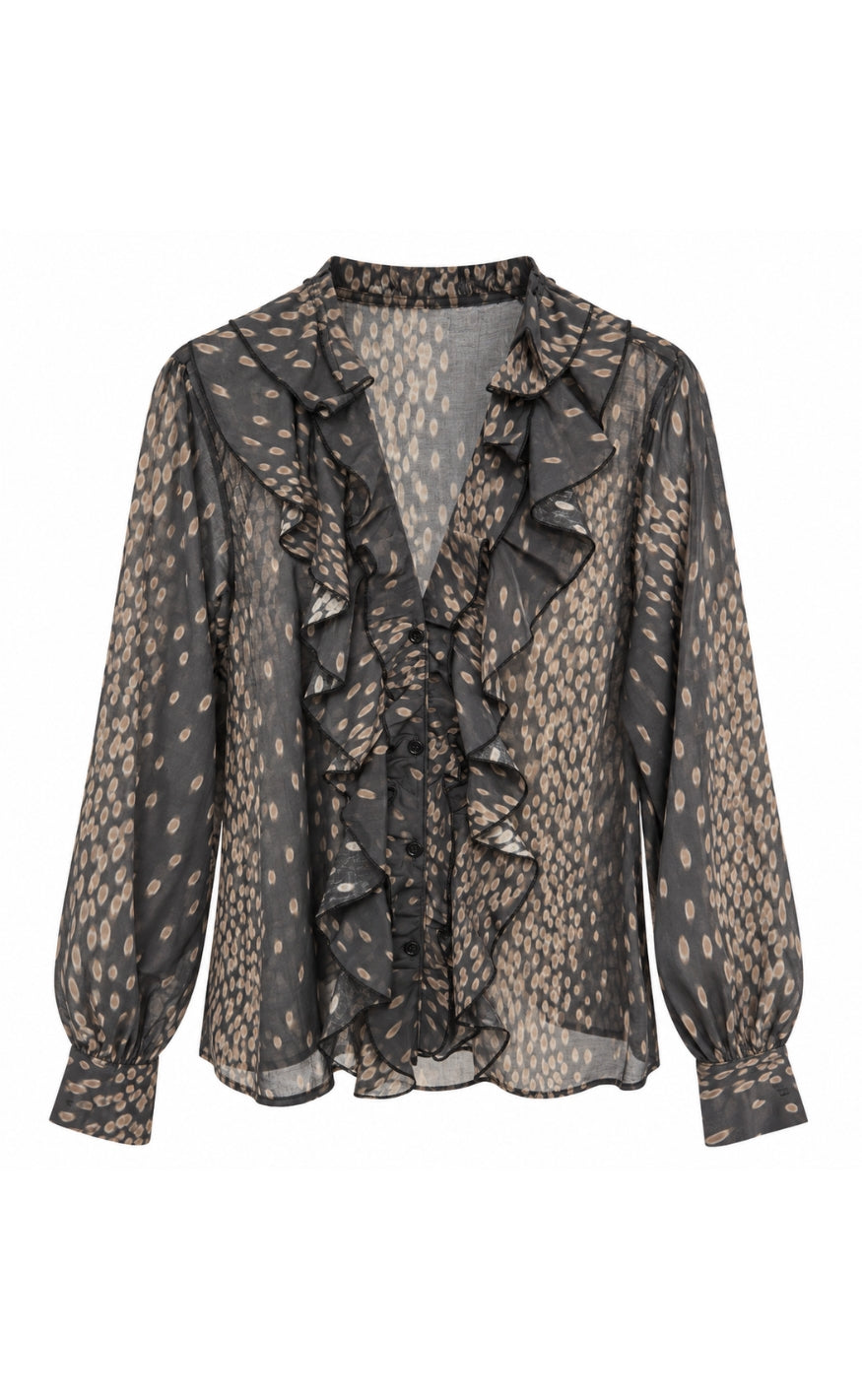 Marta Du Chateau Bluse - Pistacia - Black6016vpa