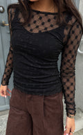 Say INA Copenhagen Bluse - Lily Lace - Black Flower Square
