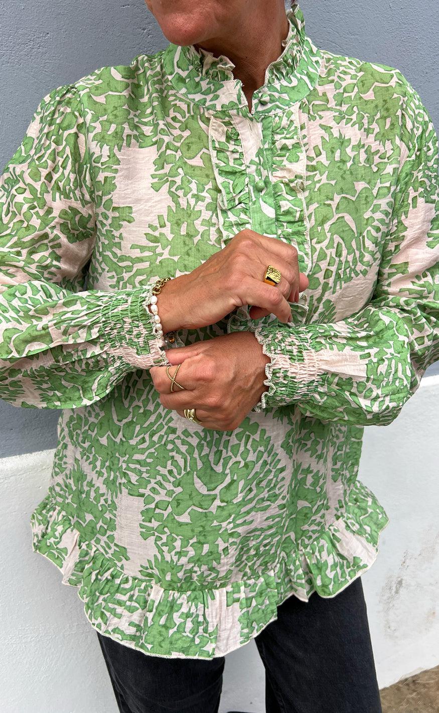 Say INA Copenhagen Bluse - Pia - Green Dream