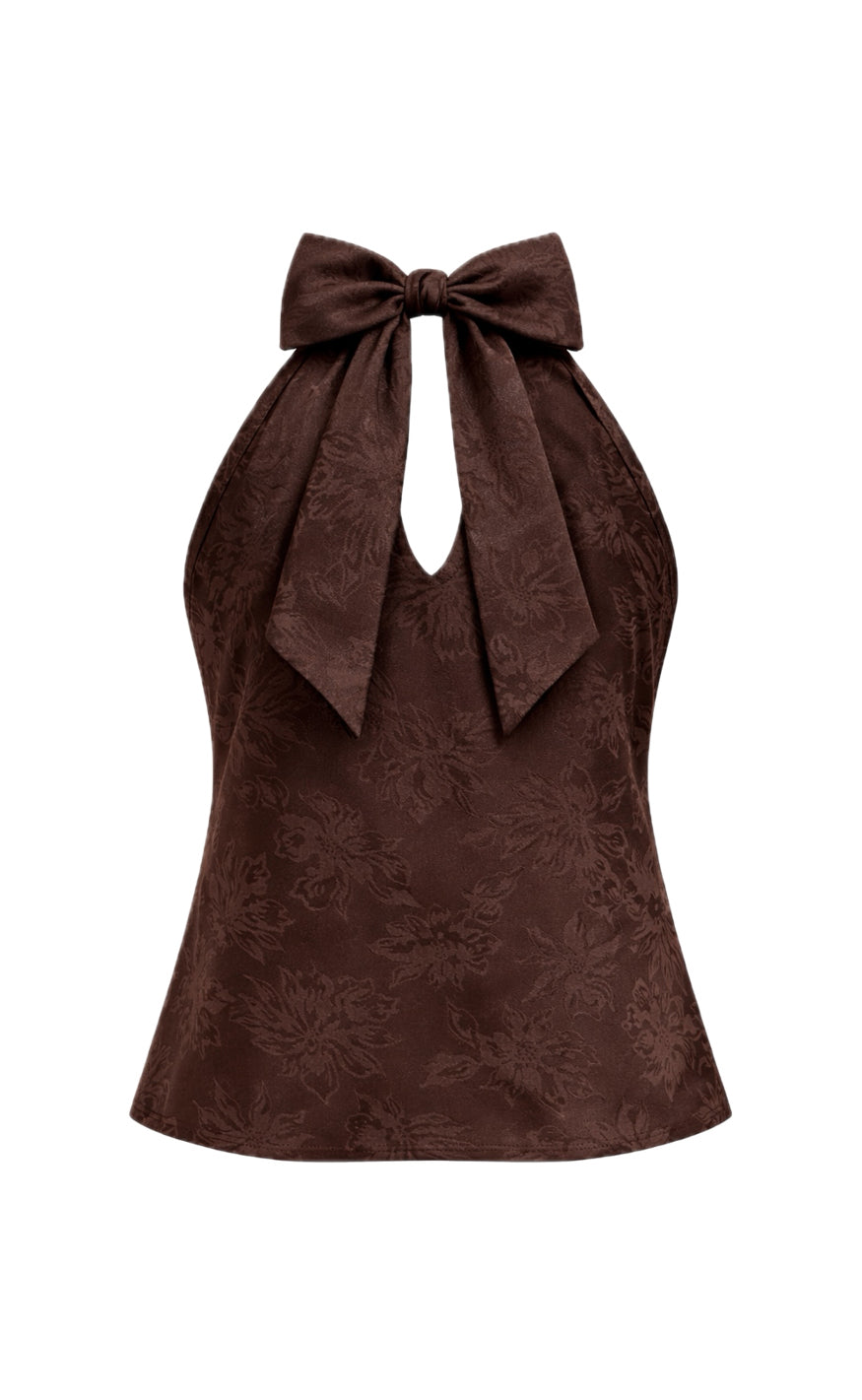 Say INA Copenhagen Top - Malina - Dark Brown Flower