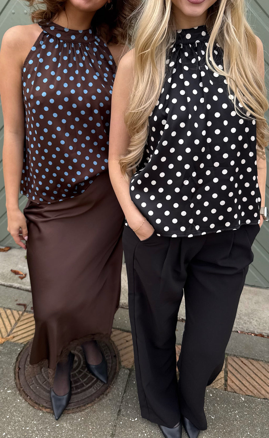 Say INA Copenhagen Top - Malina - Black W. White Dots