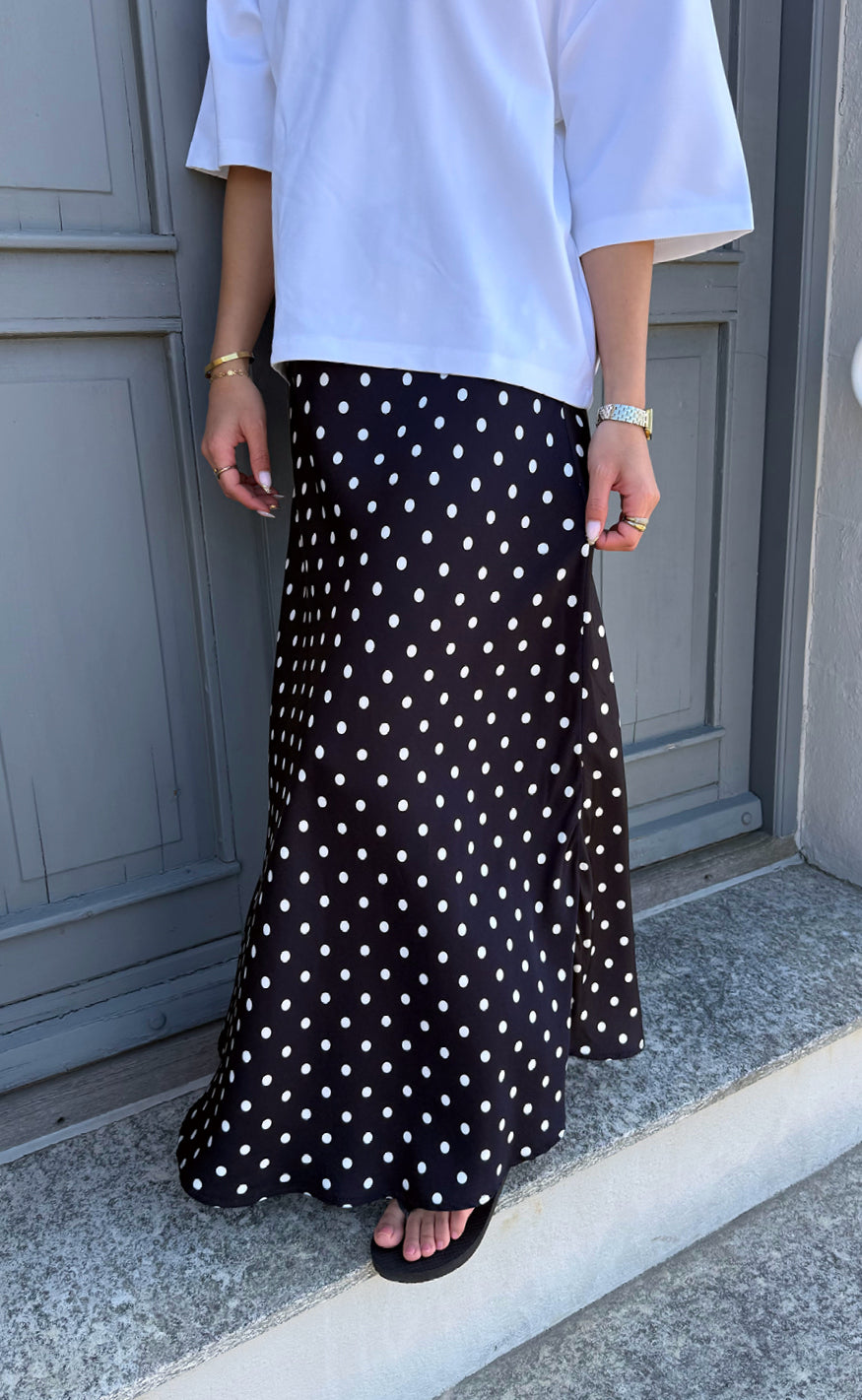 Say INA Copenhagen Nederdel - Diana Dot - Black W. White Dots