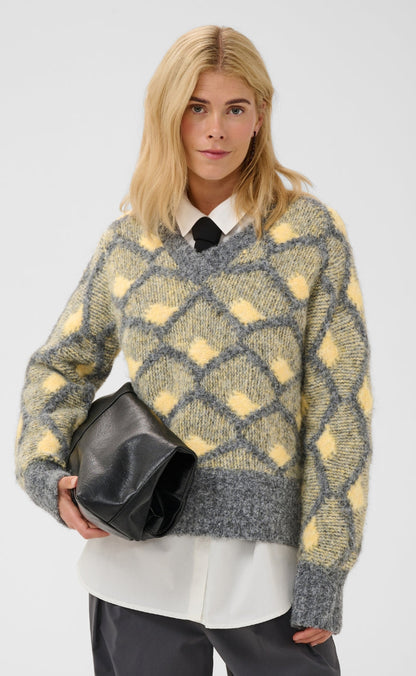 Culture Pullover - Gilan - Grey/Yellow