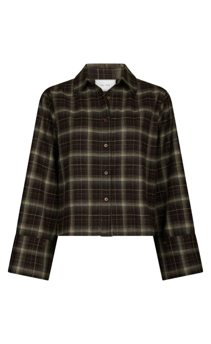 Neo Noir Skjorte - Jaylin Flannel Check - Dark Brown