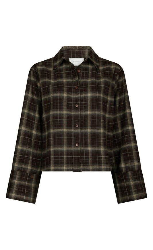 Neo Noir Skjorte - Jaylin Flannel Check - Dark Brown
