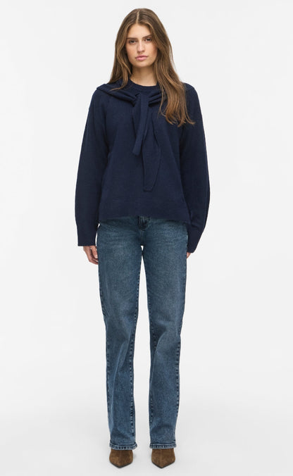 Noisy May Bluse - Sabrina Scarf - Navy Blazer