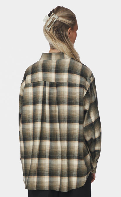 Neo Noir Skjorte - Dalma Flannel Check - Army