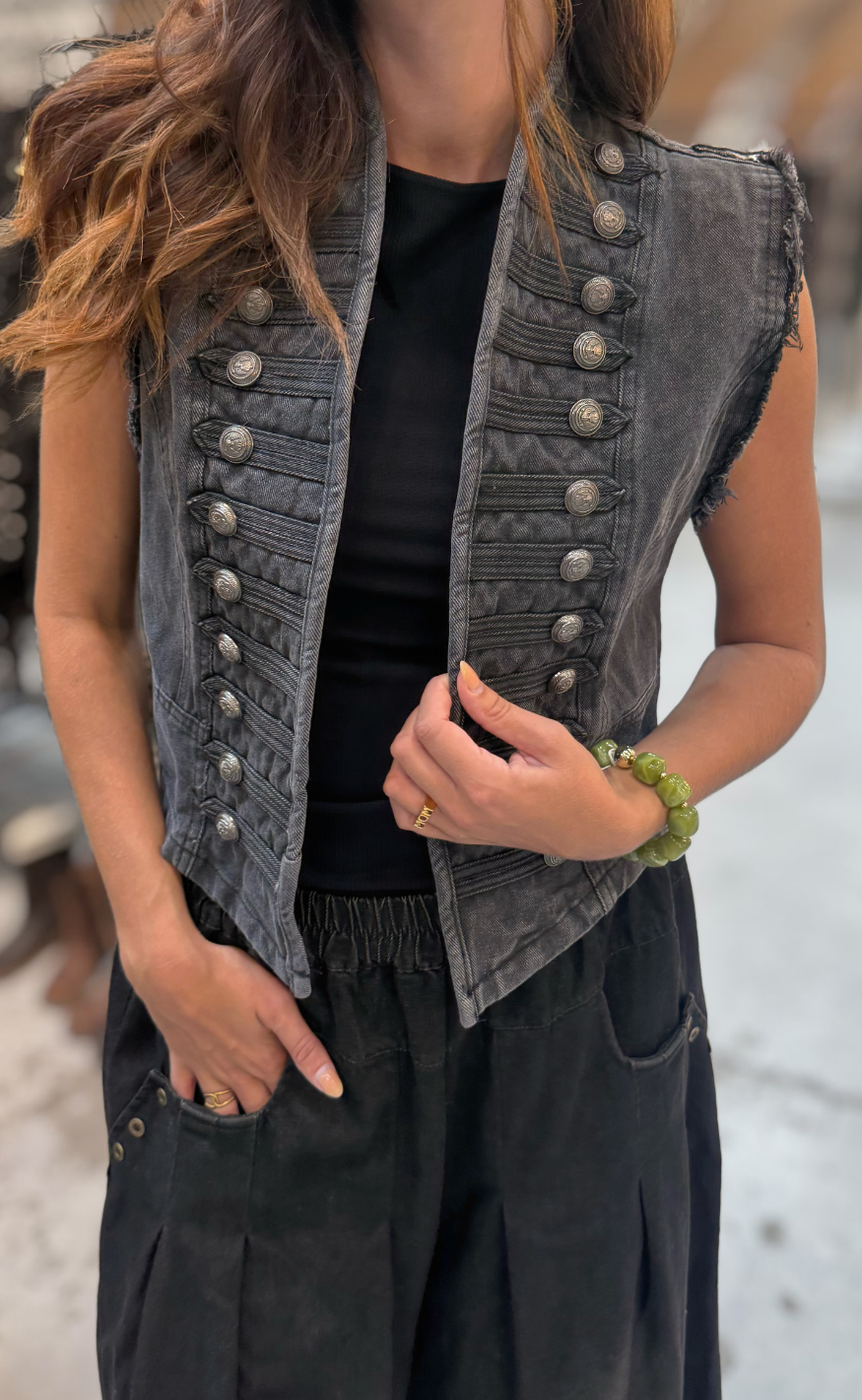 Tim & Simonsen Vest - Michaela - Black Stone Wash