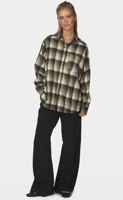 Neo Noir Skjorte - Dalma Flannel Check - Army