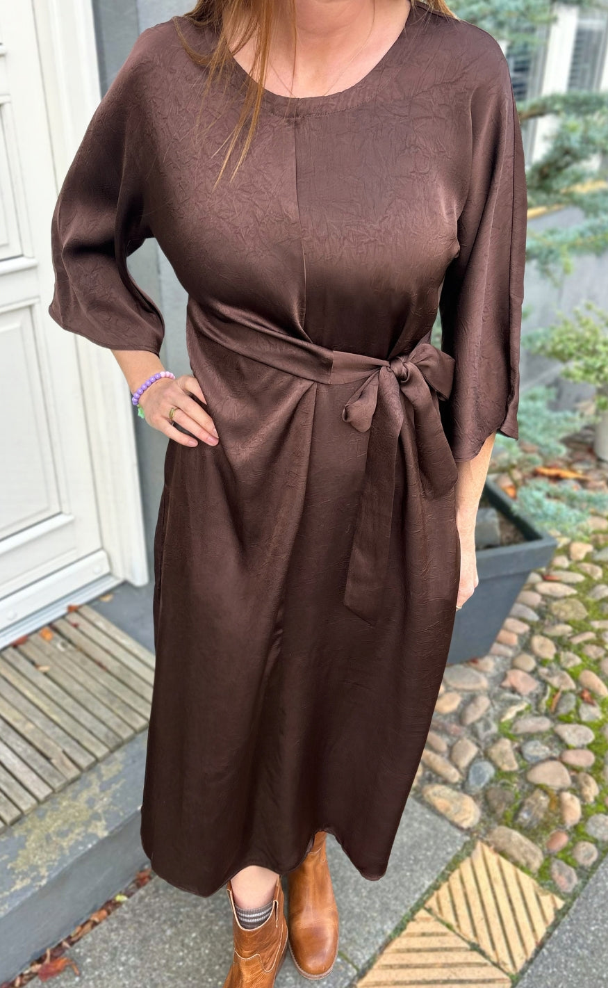 Say INA Copenhagen Kjole - Alina Tie - Dark Brown