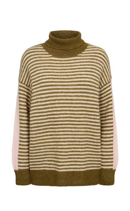 Nümph Strik - Riette Mini Stripe - Fir Green