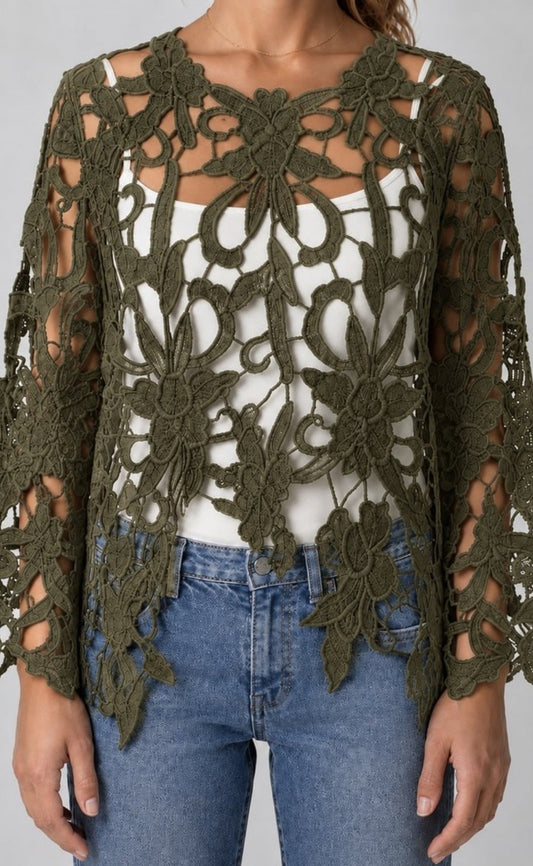 Tim & Simonsen Bluse - Gudrun Lace - Army Green