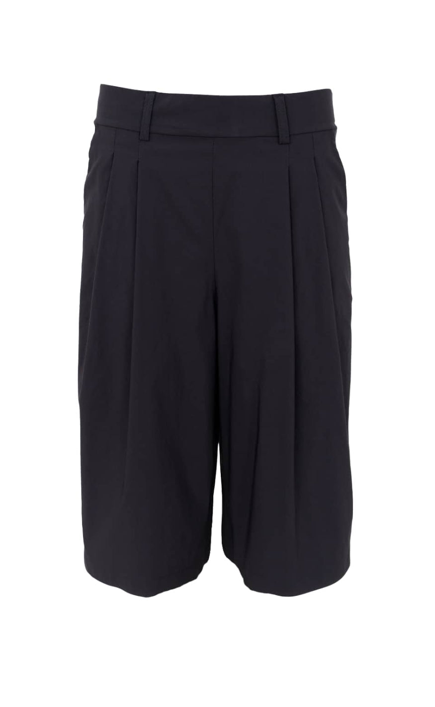 Black Colour Shorts - Davina Pleated - Black