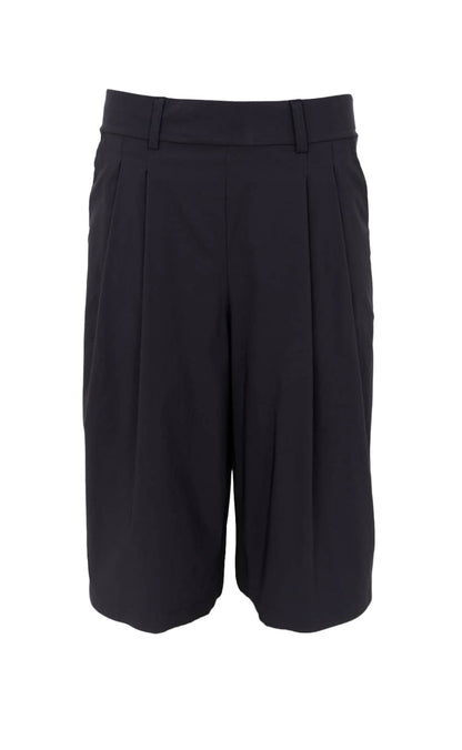 Black Colour Shorts - Davina Pleated - Black