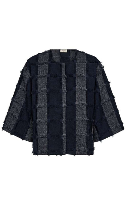 Freequent Jakke - Jolene - Navy Blazer w. Star Off-white