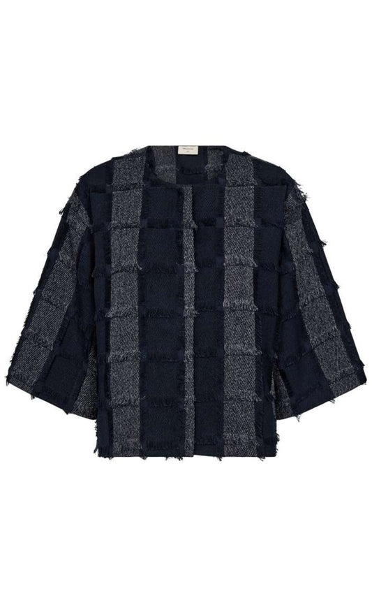 Freequent Jakke - Jolene - Navy Blazer w. Star Off-white