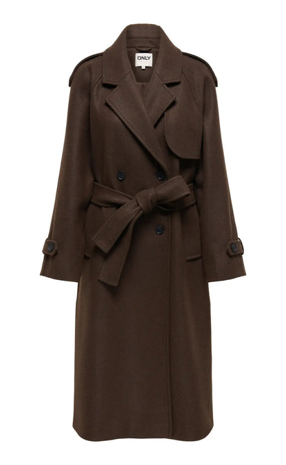 ONLY Frakke - Dear Long - Chocolate Brown Melange