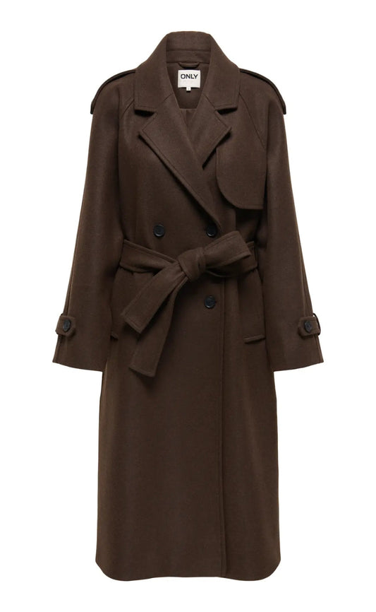 ONLY Frakke - Dear Long - Chocolate Brown Melange