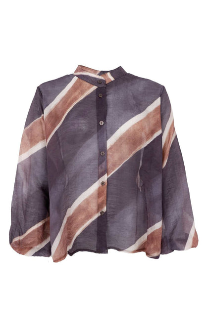 Black Colour Skjorte - Charlotte - Dk. Grey Stripe