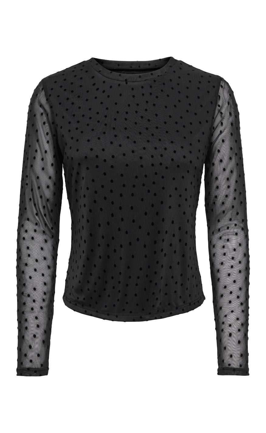 ONLY Bluse - Nova Mesh - Black/Black Dots