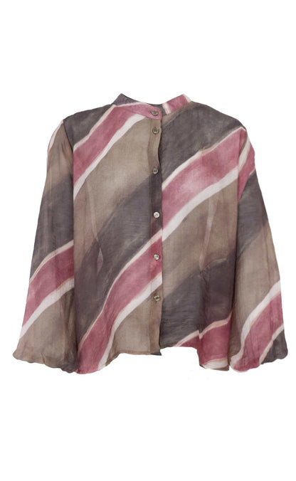 Black Colour Skjorte - Charlotte - Army Stripe