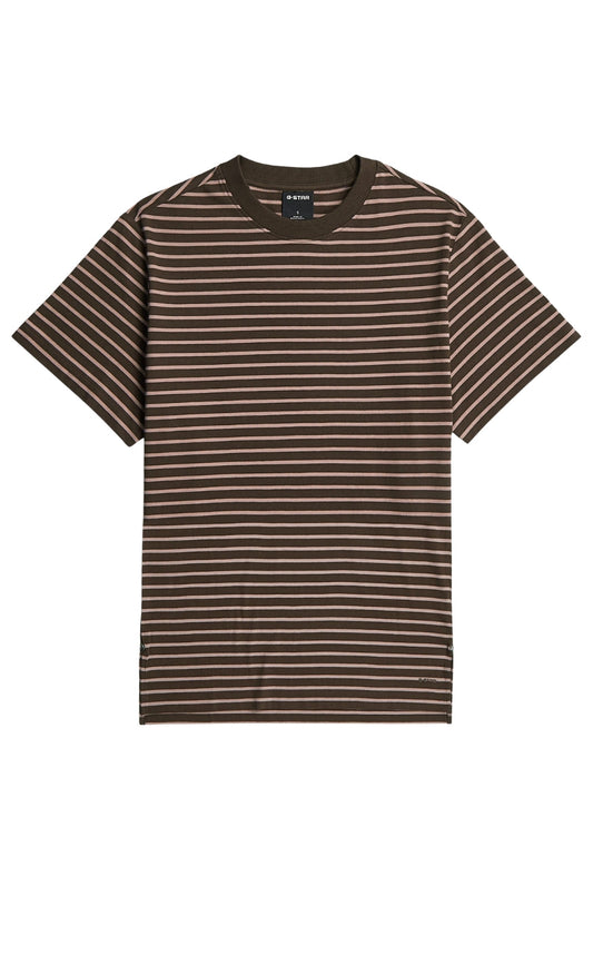 G-STAR T-Shirt - Unit Wmn - Coffee Bean/Twiligt Mauve Stripe