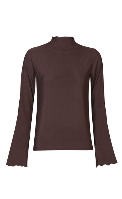 Liberte Bluse - Mesh Trompet - Dark Brown