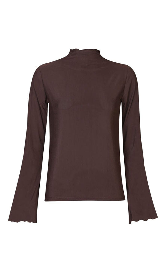 Liberte Bluse - Mesh Trompet - Dark Brown