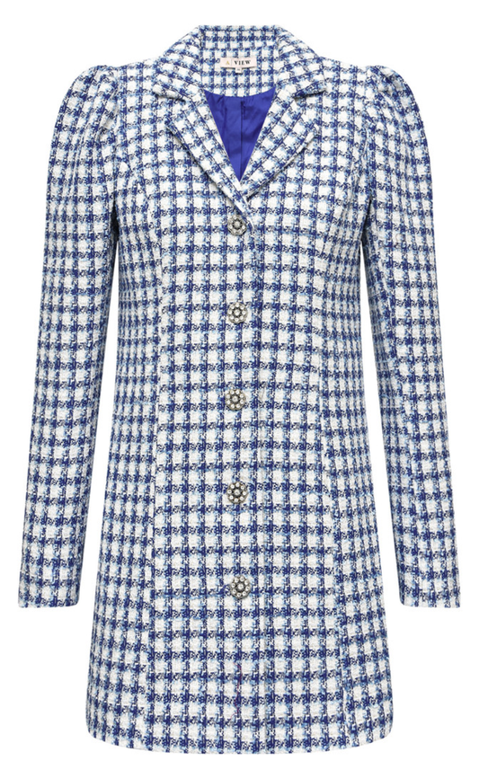 A-View Blzaer - Carly - White W. Blue