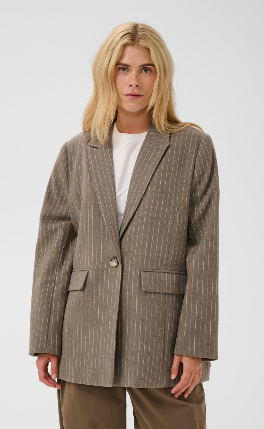 Culture Blazer - Keke - Taupe Stripe
