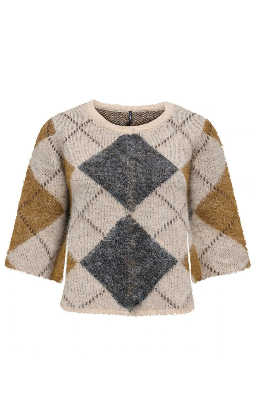 ONLY Strik - Noeme SS - Oatmeal Argyle/DGM/Breen/Bracken/Mel