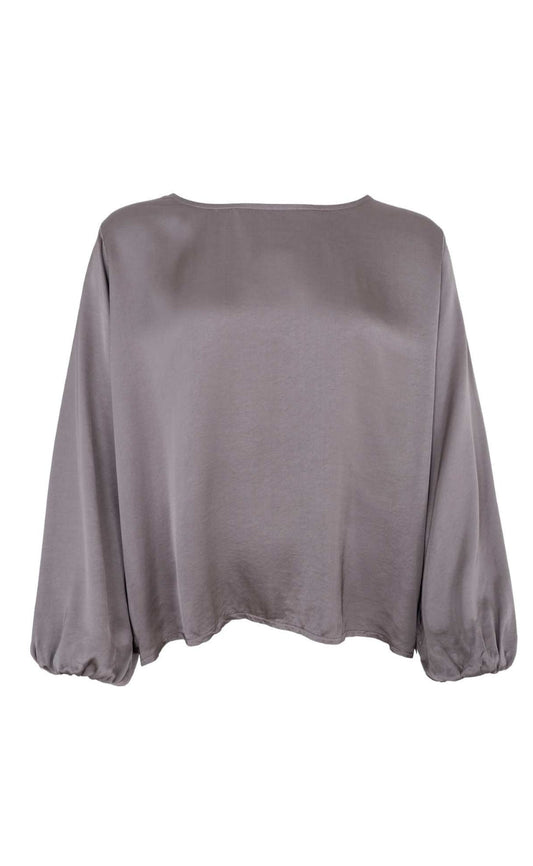 Black Colour Bluse - Mabel LS - Taupe