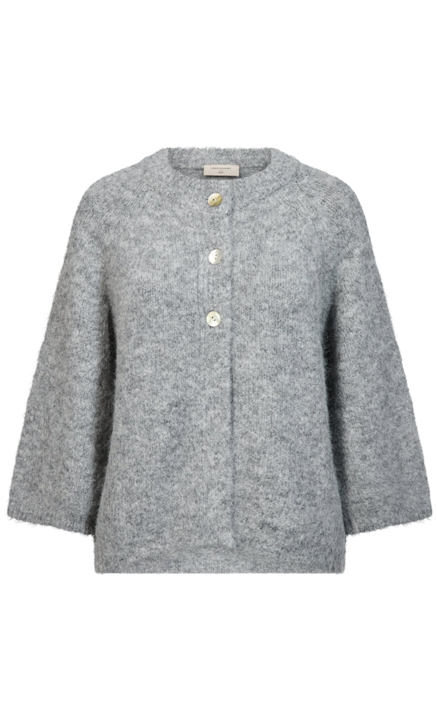 Freequent Cardigan - Grslulu - Med. Grey Melange