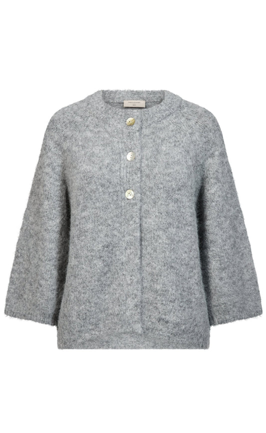 Freequent Cardigan - Grslulu - Med. Grey Melange