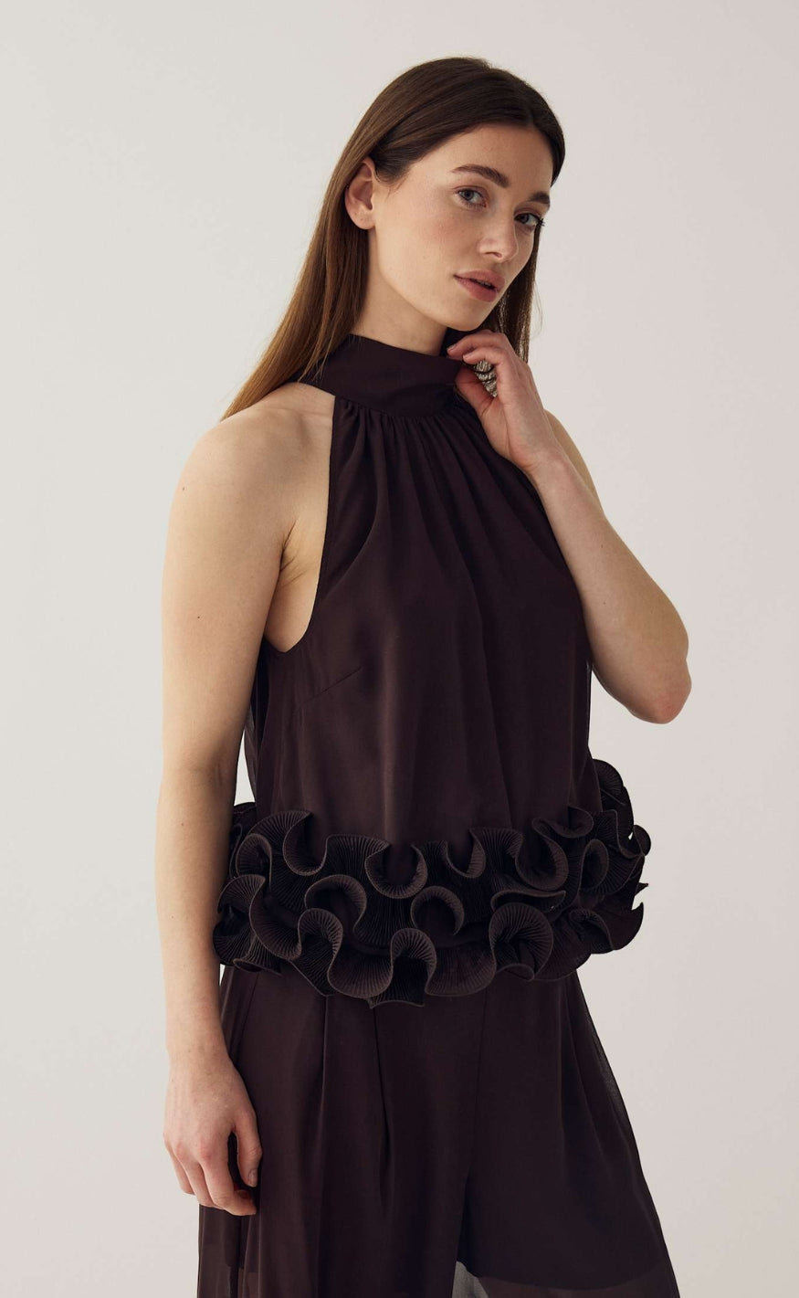Noella Bluse - Marjolaine - Chocolate