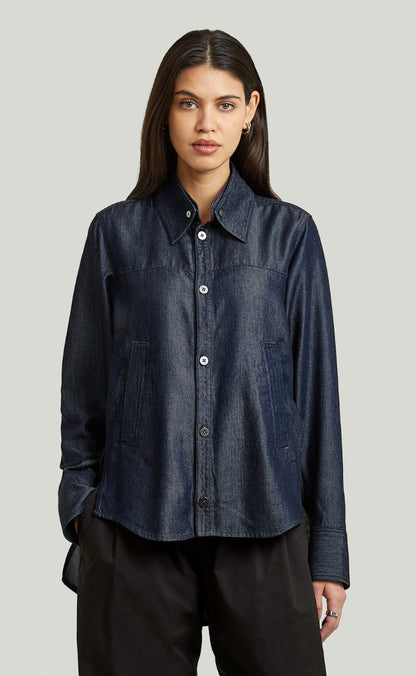 G-STAR Skjorte - Step Hem Pocket Wmn - Rinsed
