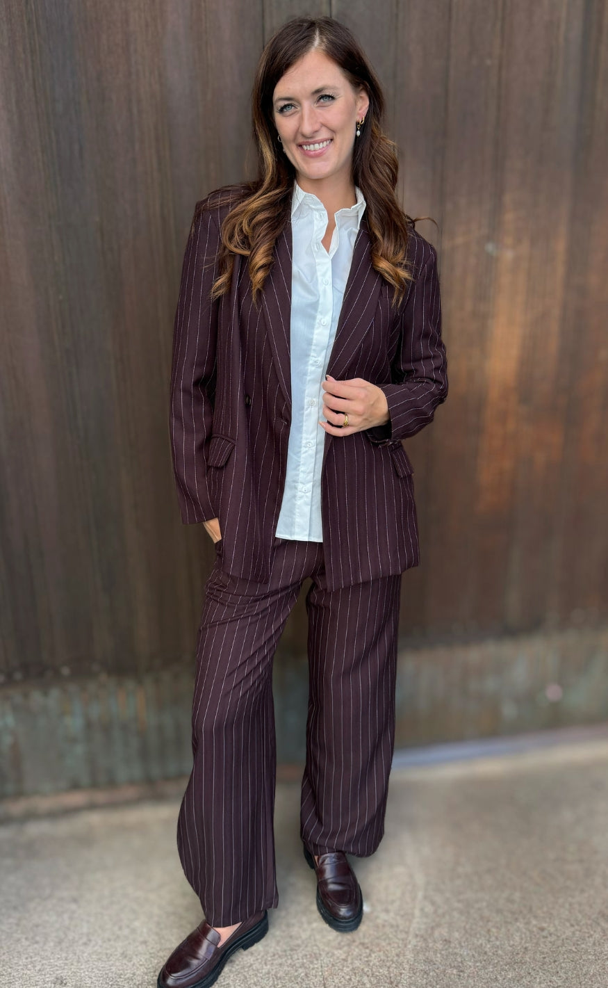 Love & Divine Bukser - Love1024-65 - Brown Pinstripes