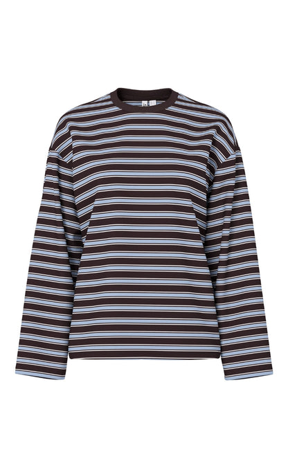 Pieces Bluse - Sadie - Ganache /Cashmere Blue/ Cloud Dancer